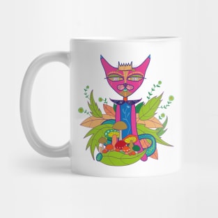 Sacred Oriental Cat Black Mug